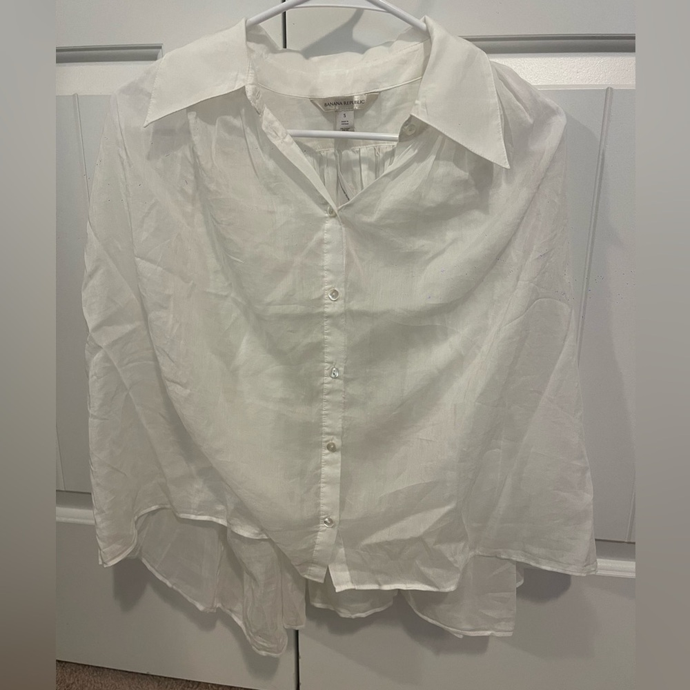 Banana Republic Sheer Ivory Blouse